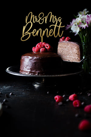 Personalized Baby Cake Topper / Custom Script Cake Topper for Gender Reveal and Baby Shower / Customizable Cake Topper / Gold Silver