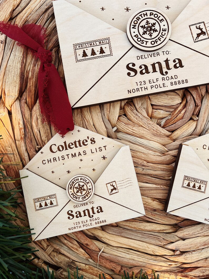 Letter To Santa Ornament, Personalized Christmas List Ornament, Letter to Santa Wall Hanger