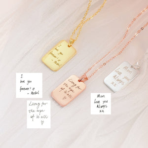 Handwriting Necklace Custom Signature Necklace Actual Your Own Handwriting Keepsake Necklace Handwritten Message Jewelry