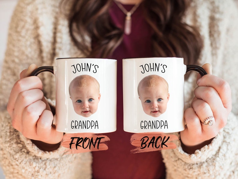 Grandpa Mug Gift, Personalized Baby Face Photo Mug For Grandpa Birthday, Baby Face Coffee Mug, Grandpa Gift, Custom Face Mug For Fathers Day