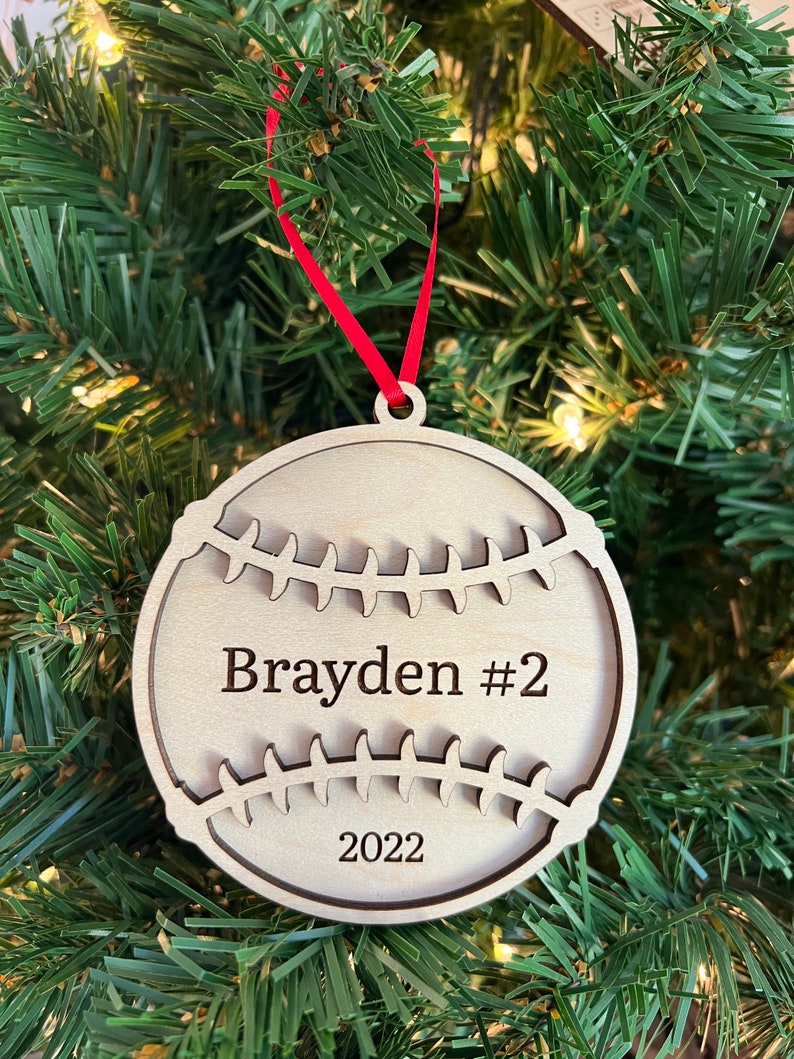 Personalized Baseball Ornament / Softball Ornament