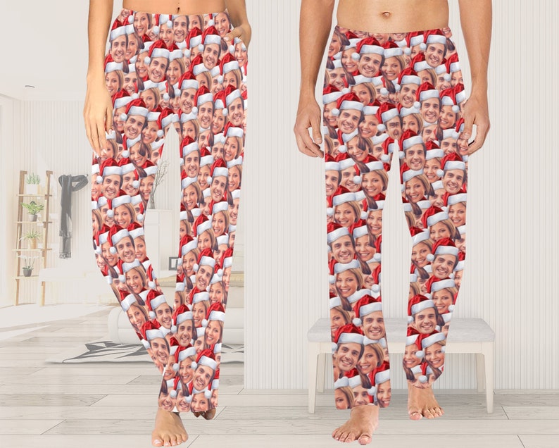 Custom Christmas Pajama Pants,Family Christmas Pajamas,Matching Holiday Pajamas,Photo Pajamas Gift for Family,Couple,Him,Her