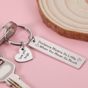 Long Distance Relationship Gift,Custom Couple Keychains, Distance means so little Keychain,Anniversary Gift,Christmas Gift For Boyfriend