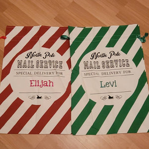 Personalized Santa sack, Canvas Santa sack for kids, Santa Sack, personalized, christmas bag, santa bag, canvas santa bag