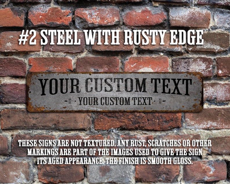 Double Line Sign, Rusty Street Sign, Custom Door Sign, Personalized fence Sign
