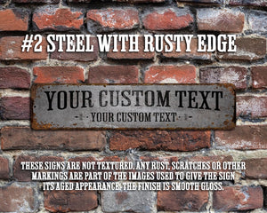 Double Line Sign, Rusty Street Sign, Custom Door Sign, Personalized fence Sign