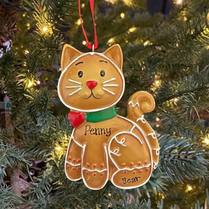 Dog or Cat Gingerbread Puppy Dog or Kitty Cat Custom Personalized Christmas Ornament Gift Personalized Dog Ornament