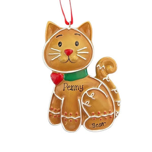 Dog or Cat Gingerbread Puppy Dog or Kitty Cat Custom Personalized Christmas Ornament Gift Personalized Dog Ornament