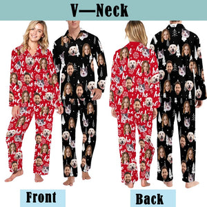 Custom Christmas Pajamas, Custom face Pajamas Set, Family Christmas Pajamas, Personalized Photo, Gift For Her/Him