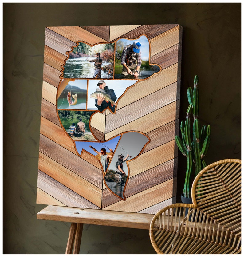 Personalized Fishing Memories | Custom Fishing Collage Canvas, Fishing Dad, Gift for Dad,Bass Fishing Gift, Best Gift For Fishing Men