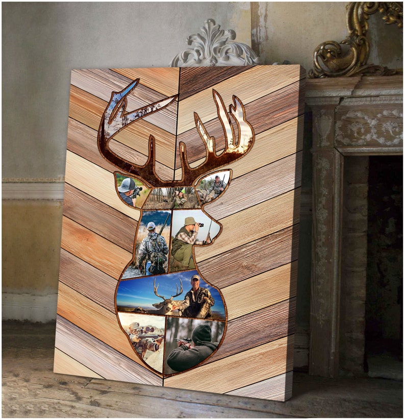 Personalized Deer Hunting Memories | Custom Hunting Collage Canvas, Hunting Dad, Gift for Dad, Deer Hunting Gift, Best Gift For Deer Hunters