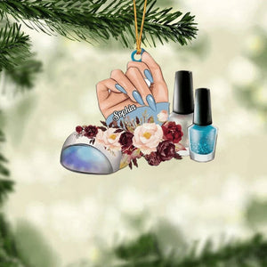 Personalized Nail Technician Manicurist Christmas Gift Custom Shaped Ornament for Nail Technician, Nail Ornament, Gift for Her