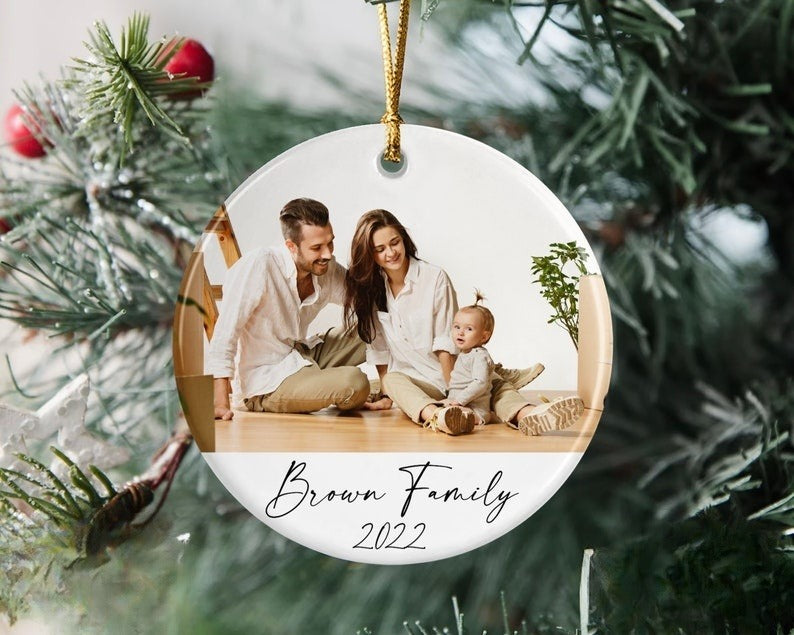 Personalized Family Picture Ornament, Christmas Gift Ornament, Custom Photo Ornament, Unique Christmas Ornament, Family Memorial Ornament