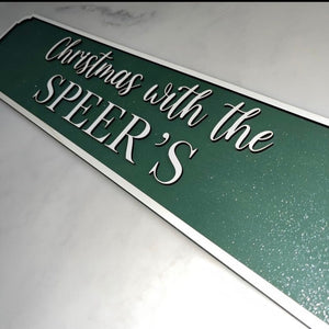 Personalised Christmas Sign Holiday Decor Wall Family Name Street Sign Railway Gift