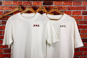 Embroidered partner T-shirts with initial letters and heart | Unisex oversized | personalized | Sweet gift idea | Wedding gift
