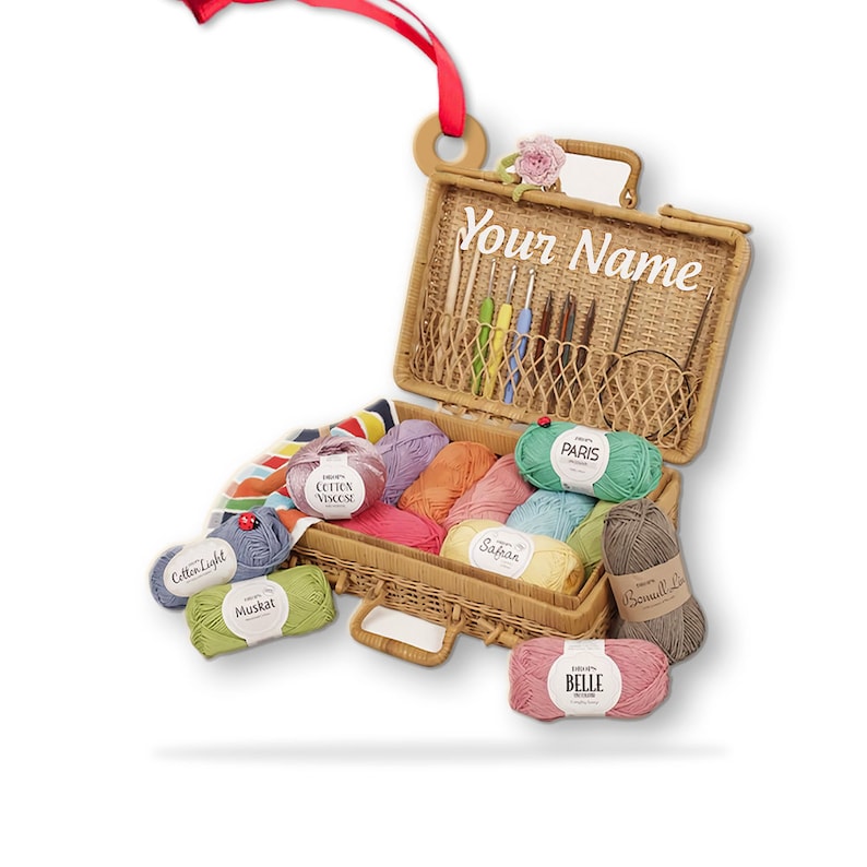 Personalized Knitting Yarns Box Ornament Christmas Knitting Accessories Christmas Tree Ornament Hanging Decoration House Xmas