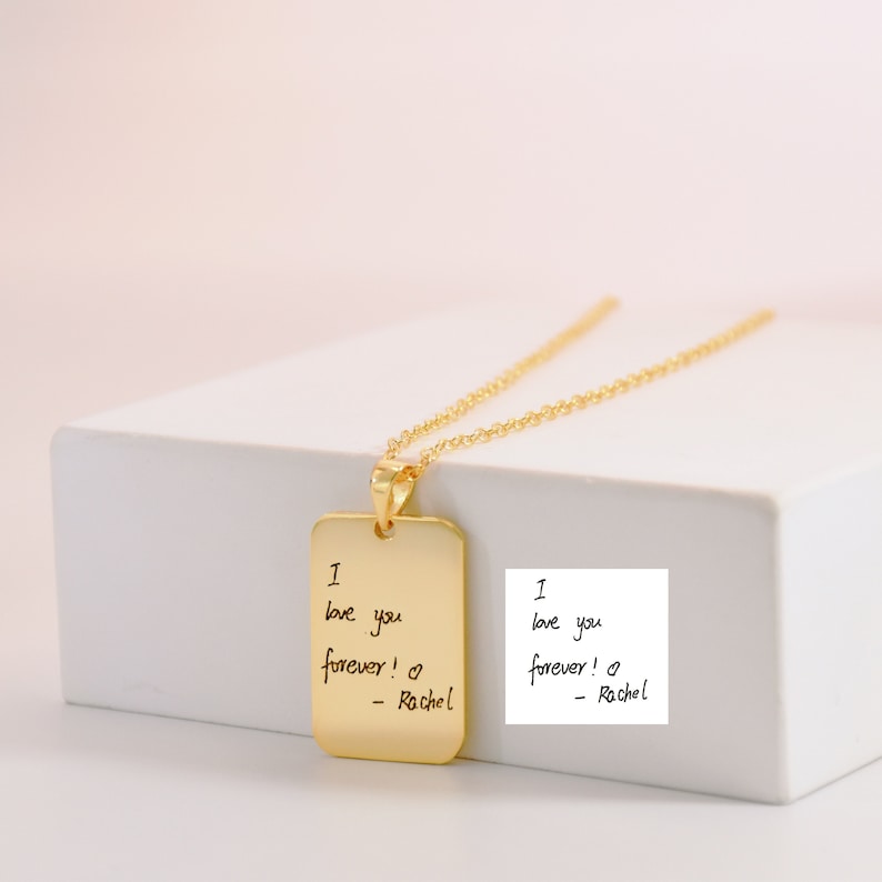 Handwriting Necklace Custom Signature Necklace Actual Your Own Handwriting Keepsake Necklace Handwritten Message Jewelry