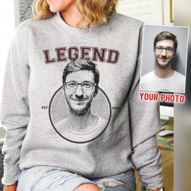 Custom crewneck personalized sweater photo sweatshirt personalized hoodie photo portrait sweatshirt Gift For Dad