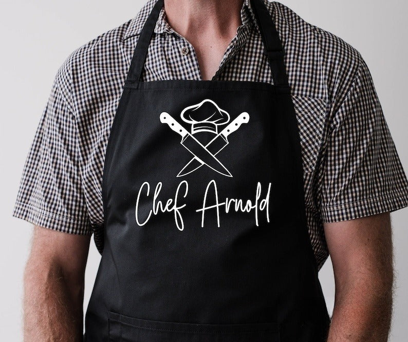 Personalized Chef Apron Custom Cooking Baking Apron Gifts For Him For Dad For Husband Mens Womans Apron Gift Idea