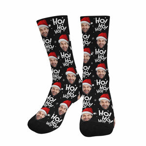 Photo Customized Christmas Socks, HOHOHO Design Socks for Him/Her, Personalized Socks with Face, Best Christmas/Anniverwary/Birthday Gift