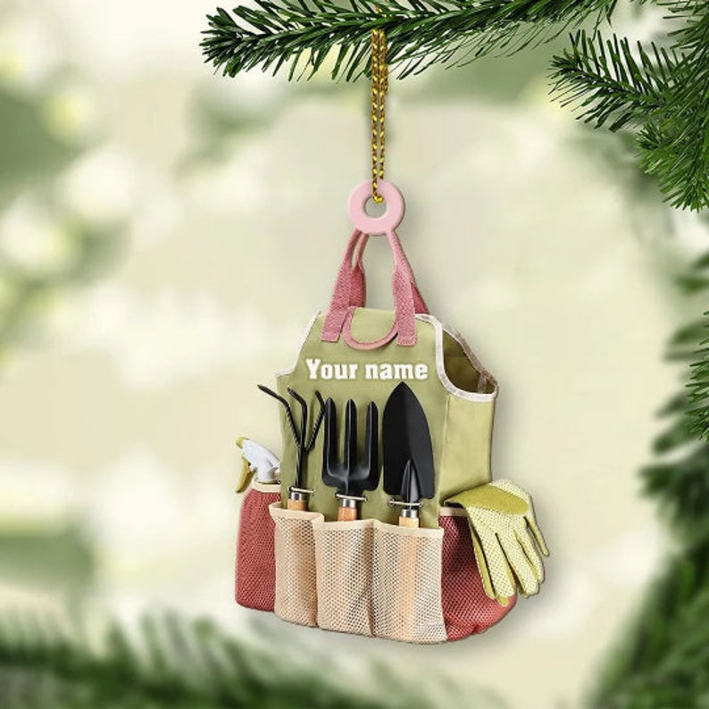 garden trowel ornament Personalized Christmas Garden Tools Bag Ornament,Gardener Stuff Orname
