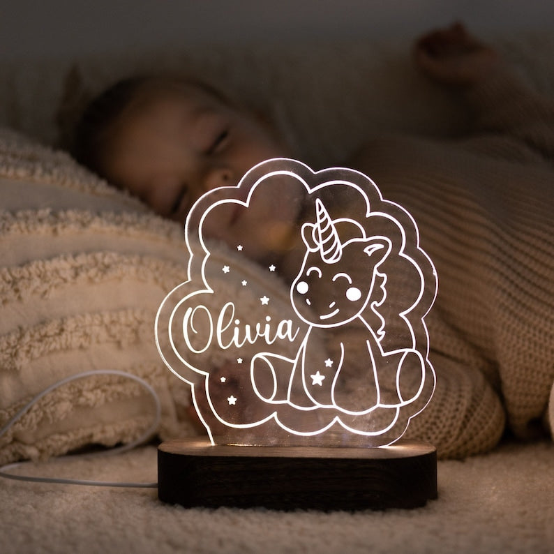 Baby Night Light, Cute Rainbow Night Light, Personalized Night Light, Custom Night Light, Baby Girl Gift, Rainbow Night Light, Gift For Kids