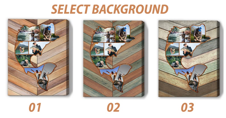 Personalized Fishing Memories | Custom Fishing Collage Canvas, Fishing Dad, Gift for Dad,Bass Fishing Gift, Best Gift For Fishing Men