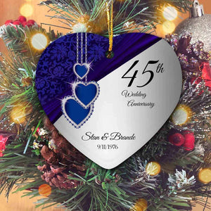 45th Wedding Anniversary Ornament, Custom Milestone Anniversary Ornament, Custom Name Ornament, Christmas Ornaments, Gift Ornament