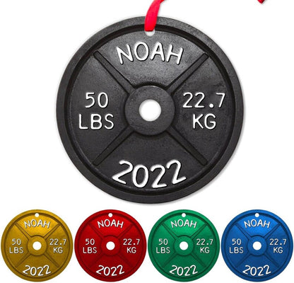 Personalized Weight Lifting Christmas Ornament | Workout Christmas Ornament Xmas | Weight Lifting Gift For Trainer or Training Partner, 2D Ornament