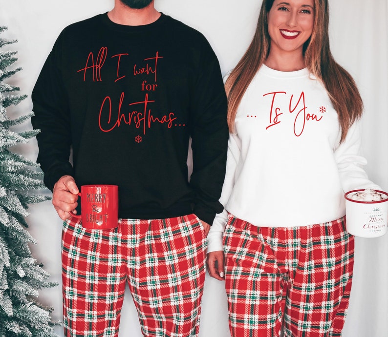 All I Want For Christmas Is You Trendy Noel Family matching Sweatshirt, Christmas Couple Matching Crewneck, Lovely Christmas Party Sweater