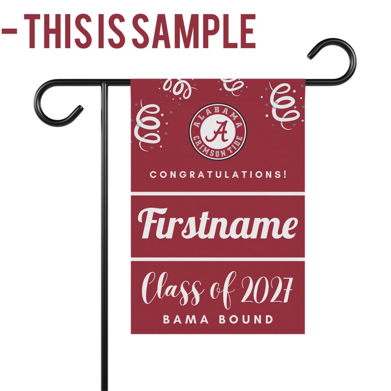 Custom College Bound Yard Flag, Custom College Sign, College Garden Flag, College Bound Flag, Personalized College Yard Flag