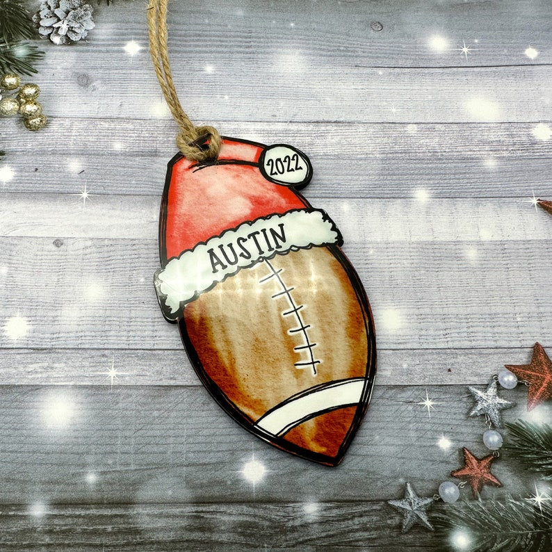 Football Christmas Ornament, Football Ornament, 2024 Football Ornament, Football Ornament Personalized, Football Mom Gift, Coach gift