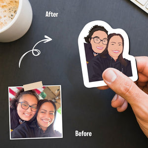 Custom best friend Magnets | Hand Drawn - best friend cartoon drawing, Gift ideas for best friend, bff fridge magnet, bestie magnet
