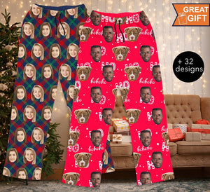 Custom Christmas pajamas, Personalize Pajama Pants with Your Face, Couples Pajamas, Family Pajamas, Mens Pajamas, Women's Pajamas.