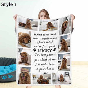 Custom Pet Photo Collage Memorial Fleece Blanket