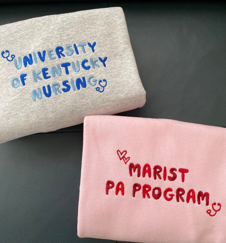 Custom College Nursing Sweatshirt, Nurse sweatshirt, Nursing Sweatshirt, Embroidered College sweatshirt, Custom university sweatshirt, Gift