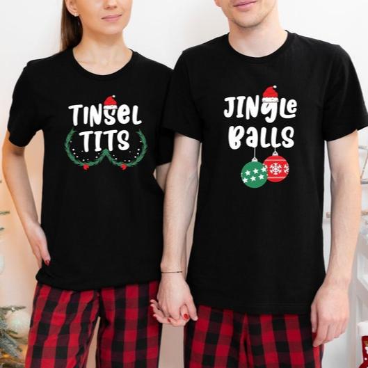 Jingle Bells Shirt, Tinsel Tits Shirt, Christmas Couple Shirts, Christmas Matching Shirts, Christmas Couple Shirts ,Christmas Couple Pajamas