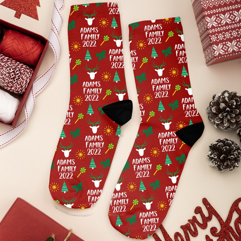 Matching Family Christmas Socks, Custom Name Socks, Custom Christmas Family Socks, Family Christmas Socks, 2023 Merry Christmas Socks