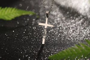 Gold Cross Name Necklace, Sterling Silver Dainty Cross Name Necklace, Christian Gifts, Unisex Necklace, Personalized Jewelry