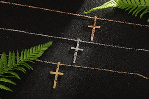Gold Cross Name Necklace, Sterling Silver Dainty Cross Name Necklace, Christian Gifts, Unisex Necklace, Personalized Jewelry