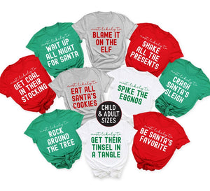 Family Christmas Shirts, Most Likely To, Funny Christmas Party, Christmas Shirt, Matching Christmas Pajamas, Custom Shirts, Group Tees.