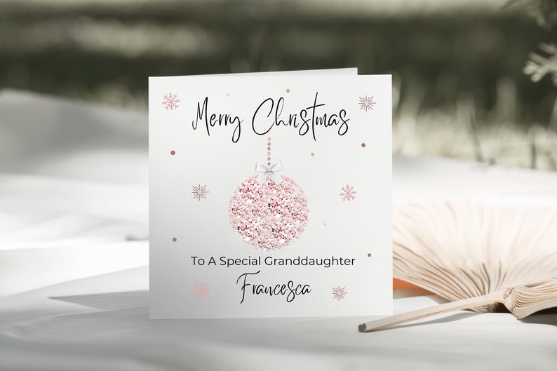 Christmas Special Daughter/Granddaughter/Mum/Sister/Nan/Nanny/Niece/Goddaughter/Friend Bauble Card - Personalised Christmas Card For Her