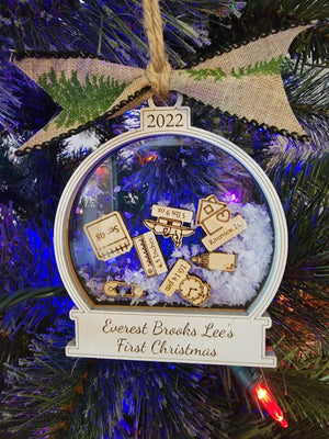 Baby's First Christmas Ornament AnY Year, Customized Babies 1st Christmas, Personalized Baby Name, Christmas Tree Ornaments, New Baby Gift