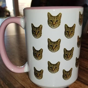 Pet FAce Custom Cat Mug, Personalized Photo Mug, Cat Mom Mug, Cat Dad Mug, Cat Owner Gift