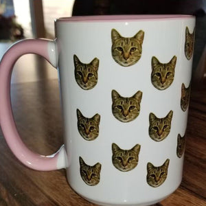 Personalized Cat Face Mug - Customized Cat Mug - Personalized Cat Photo Mug - Personalized Cat Lover Gift - Custom Pet Coffee Mug