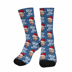 Photo Customized Christmas Socks, HOHOHO Design Socks for Him/Her, Personalized Socks with Face, Best Christmas/Anniverwary/Birthday Gift