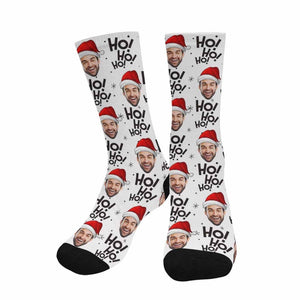 Photo Customized Christmas Socks, HOHOHO Design Socks for Him/Her, Personalized Socks with Face, Best Christmas/Anniverwary/Birthday Gift