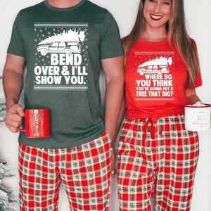 Bend Over and I'll Show You Christmas Couple T-Shirt, Ugly Christmas Vacation Shirt, Griswold Family Shirt, Cute Christmas Tree T-Shirt il_794xN.4396149711_r4n8.jpg