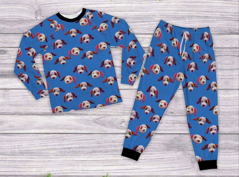 Customized Pajama Set, Custom Stuffed Animal Photo Pajamas, Matching Family Pajamas Set, Gifts for Dog Cat Lover, Funny Pajamas, Faces Pjs