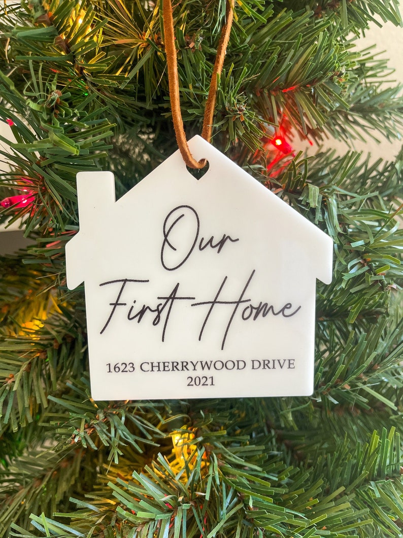 Our first home ornament, Our first home ornament, First home ornament, Address ornament, New home ornament, Custom home ornament